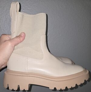 Mango Platform Track-Sole Ankle Boots Size 39/8.5